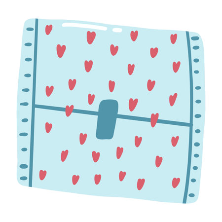 Hand drawn period pad, concept of woman menstrual cycle, feminine hygieneのイラスト素材