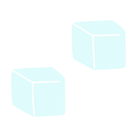 Hand drawn ice cubes, frozen water. Doodle vector illustration.のイラスト素材