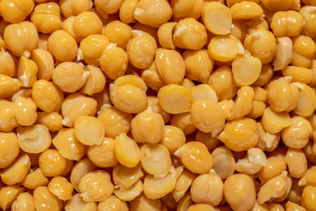 food preparation boiled peeled chickpea grains in group top viewの写真素材