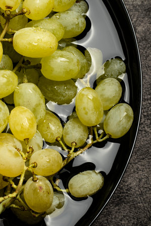 close-up background healthy fresh fruit yellow green multicolored vitaminized organic plate with...