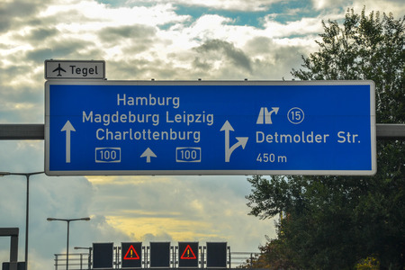 Road sign in Berlinのeditorial素材