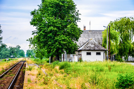 Countryside railway stationの写真素材