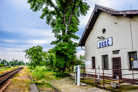 Countryside railway stationのeditorial素材