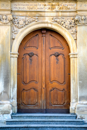 Old doors to cathedralの写真素材