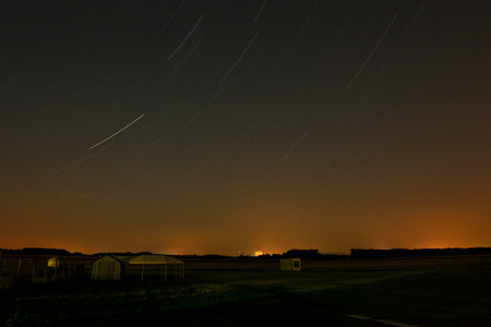 Startrails over Slovakiaの写真素材