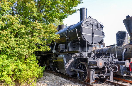 Historic Austrian steam engine in Wien museum, waiting for restorationのeditorial素材