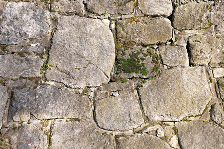 Natural stone blocks on wall textureの写真素材