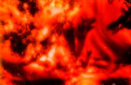 Historic glass check on microscope with photo on 35mm Soviet Orwochrom UT 21 film with manny defects