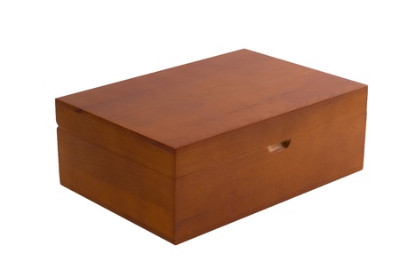Wooden box on white backgroundの写真素材