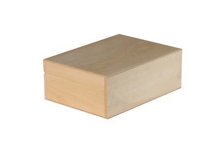 Wooden box on white backgroundの写真素材