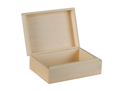 Wooden box on white backgroundの写真素材