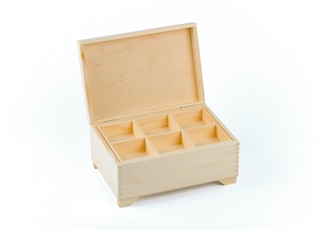Wooden box on white backgroundの写真素材