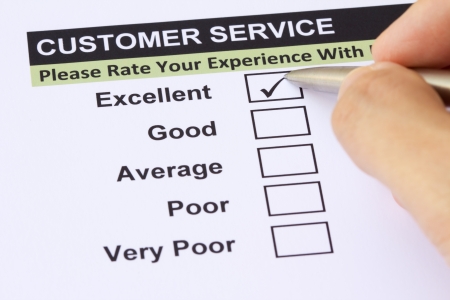 Excellent experience checkbox in customer service surveyの写真素材