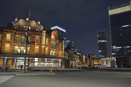 Tokyo Station at duskのeditorial素材