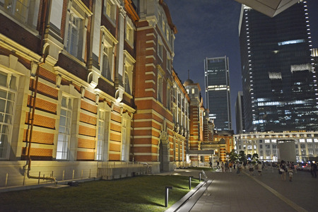 Tokyo Station at duskのeditorial素材
