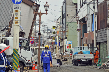 The outbreak of the unprecedented Great East Japan Earthquake and tsunamiのeditorial素材