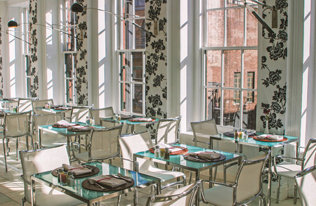 Beautiful and stylish interior of restaurantの写真素材