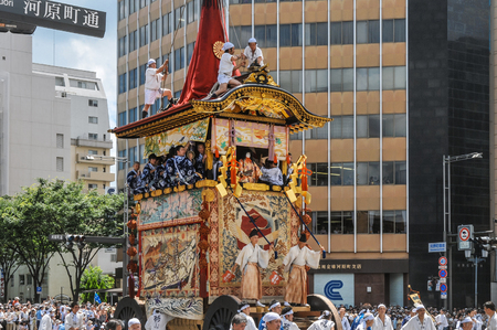 Kyoto, JAPAN-July 17, 2010: The Gion Festival Gion Matsuri takes place annually in Kyoto and is one of the most famous festivals in Japan.のeditorial素材