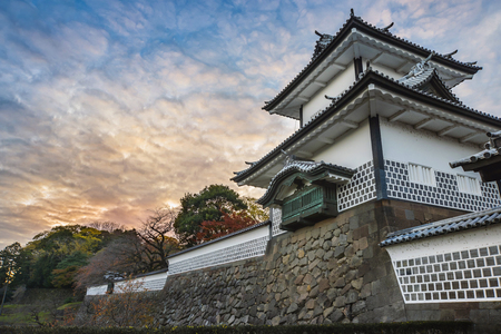 Scenery of kanazawa castle of nightfallのeditorial素材