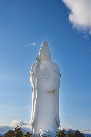 Huge Kannon-zo (statue of the Kannon Buddha) in Sendai, Japanの写真素材