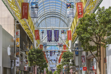 Scenery of the Ichibancho mall in Sendai cityのeditorial素材