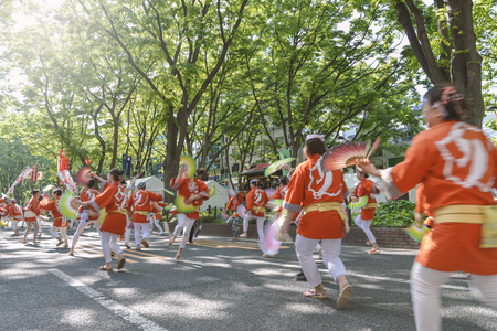 Scenery of the Sparrow dance of Aoba Matsuri Festival in Sendai, Japanのeditorial素材