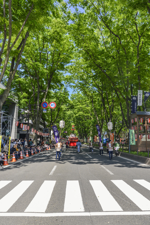 Scenery of the Sparrow dance of Aoba Matsuri Festival in Sendai, Japanのeditorial素材