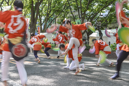Scenery of the Sparrow dance of Aoba Matsuri Festival in Sendai, Japanのeditorial素材