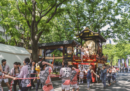 Scenery of the Sparrow dance of Aoba Matsuri Festival in Sendai, Japanのeditorial素材
