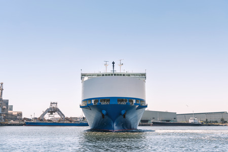 The automobile carrier ship departure from a portの写真素材