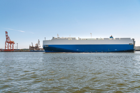 The automobile carrier ship departure from a portの写真素材