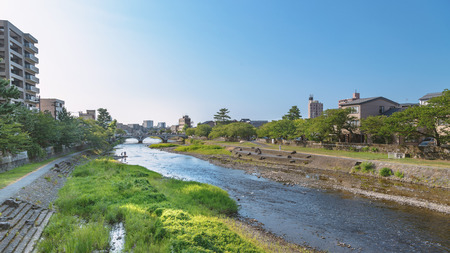 Scenery of the Asano river in  Kanazawa city in Japanの素材 [FY31063170667]