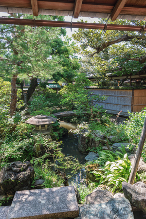 Traditional Japanese garden of samurai residence in Kanazawaのeditorial素材