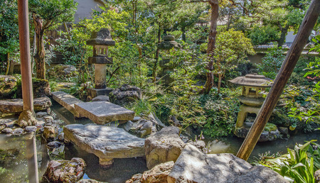 Scenery of the beautiful Japanese gardenのeditorial素材