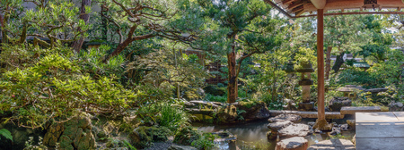 Scenery of the beautiful Japanese gardenのeditorial素材