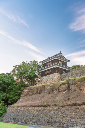 Evening view of the Ueda castle in Naganoのeditorial素材