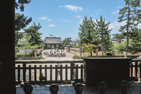 Scenery of the Horyuji temple in Nara, Japanのeditorial素材