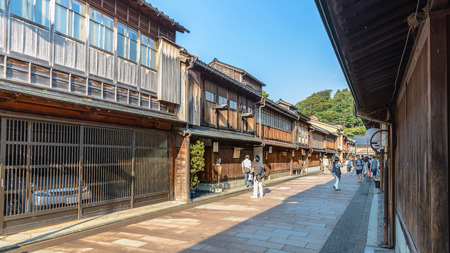 Traditional Japanese cityscape in Kanazawa, Japanのeditorial素材