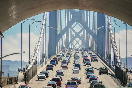 Bay bridge of San Franciscoの写真素材