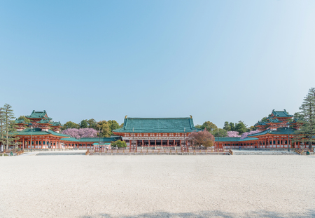 Scenery of the Heian jingu shrine in Kyotoのeditorial素材
