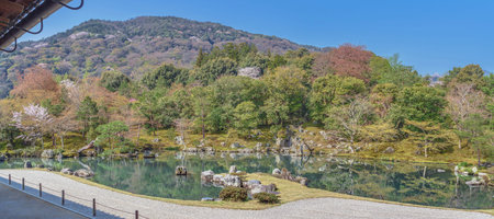 Scenery of the spring garden in Tenryu-ji templeのeditorial素材
