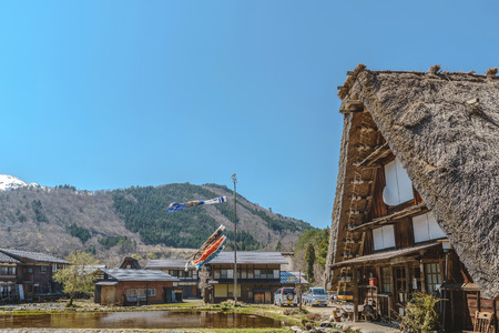 Scenery of the World Heritage site Shirakawago in Gifu, Japanの写真素材