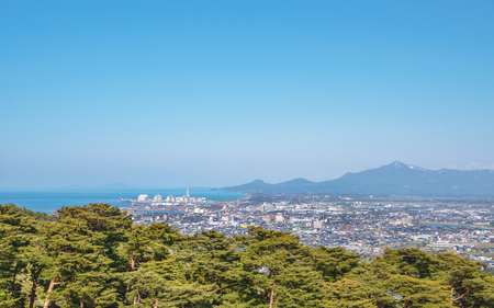 Scenery from the Kasugayama castle ruins Nigata, Japanの写真素材