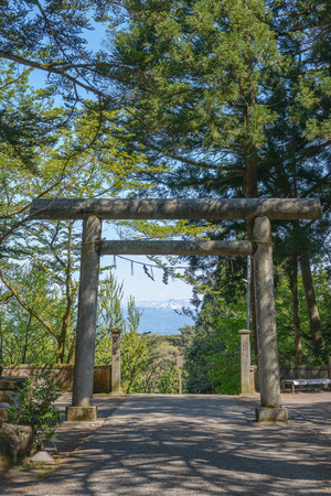 Scenery of the Kasugayama jinja at the Shrine in Joetsu city, Japanのeditorial素材