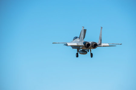 Air Self Defense Force f-15 Eagle fighter jet landing