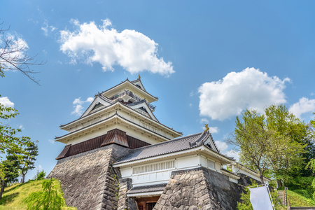 Scenery of the Kaminoyama castle in Yamagata, Japanのeditorial素材