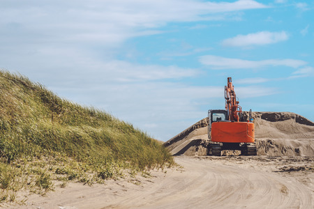 Power shovel of the seasideの写真素材