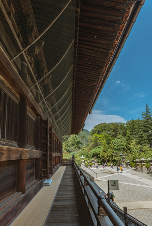 The corridor of the main hall in Zenko-ji templeのeditorial素材