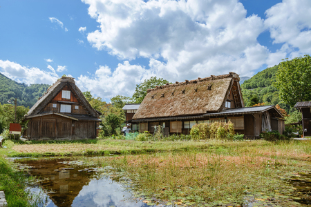 Scenery of the World Heritage site Shirakawago, Japanの写真素材