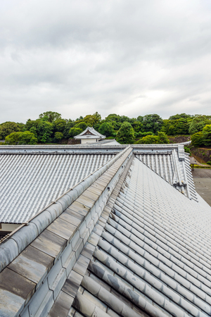 Lead tile large roof of the Kanazawa castleのeditorial素材
